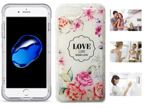 Apple iPhone 8 Plus/ 7 Plus/ 6 Plus (5.5'') Flower Design Anti Gravity Sticky Flex Case