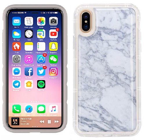 Apple iPhone X (5.8'') White Marmol Design Anti Gravity Sticky Flex Case