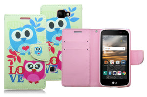 LG K3/LS450 SPRING OWL LOVE LEATHER WALLET CASE