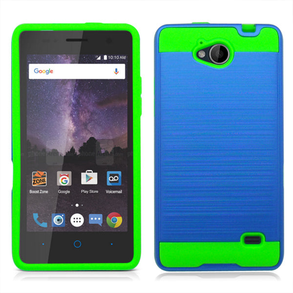 ZTE TEMPO/N9131 BLUE ON LIME GREEN DUO LAYER CASE