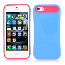 APPLE IPHONE SE/5S BABY BLUE ON PINK DUO HYBRID LAYER CASE