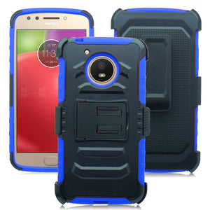 MOTOROLA E4/XT1766 BLUE ECLIPSE COMBO HOLSTER CLIP CASE