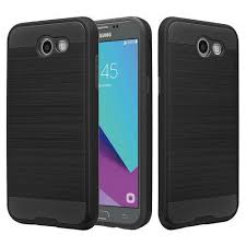 SAMSUNG GALAXY J3 EMERGE/J327 BLACK ON BLACK HYBRID DUO LAYER CASE