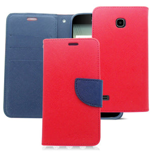 HUAWEI UNION/Y538 BLUE/RED LEATHER WALLET CASE