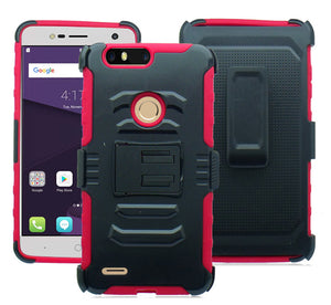 ZTE SEQUOIA/ Z982/ BLADE ZMAX/ ZMAX PRO 2 ECLIPSE RED COMBO HOLSTER CASE