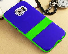 SAMSUNG GALAXY S6/G920 LIME GREEN/BLUE HYBRID CANDY KICK STAND CASE