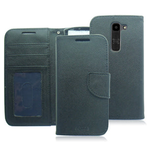 LG VOLT2/LS751/C90 BLACK LEATHER WALLET CASE