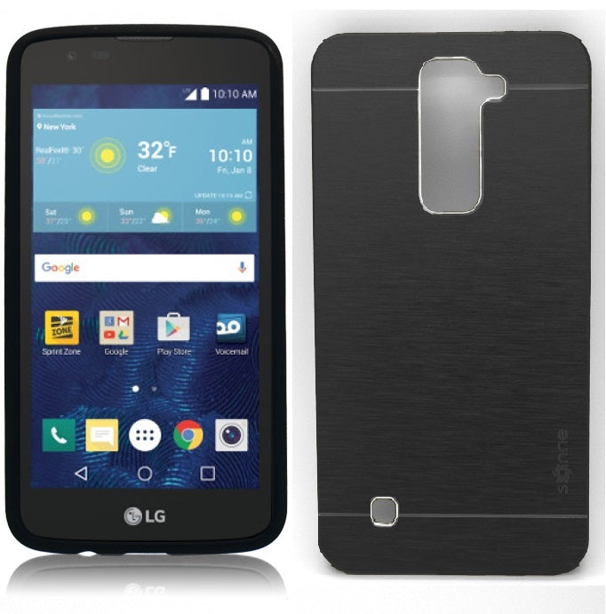 LG TRIBUTE 5/K7 BLACK SONNE ALUMINUM BRUSHED CASE