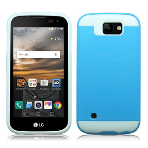 LG K3/LS450 BLUE ON WHITE DUO LAYER CASE