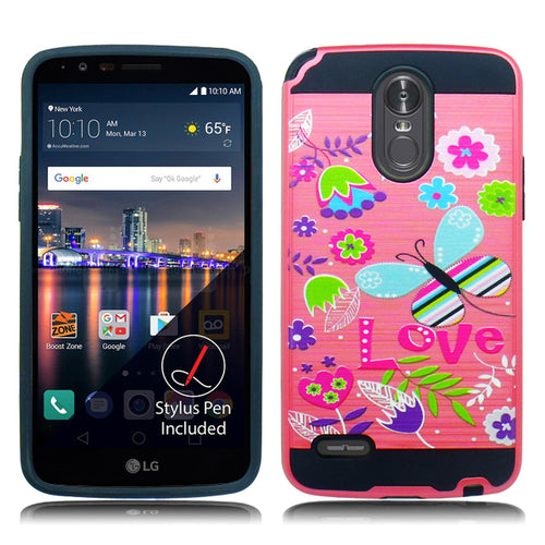 LG STYLO 3 / LS777 BUTTERFLY LOVE PRINT DUO LAYER CASE