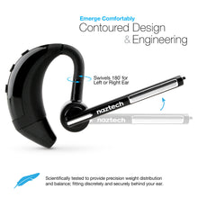 Naztech n750 noise cancelling bluetooth headset with boom microphone, voice command, and streaming audio. MSRP $79.99