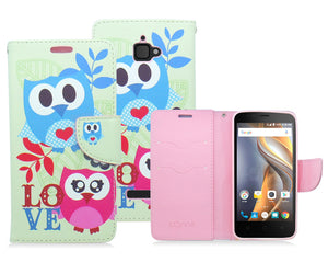 COOLPAD CATALYST/3622A SPRING OWL LOVE LEATHER WALLET CASE