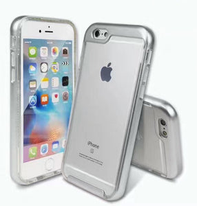 Apple IPhone 8 Plus/ 7 Plus/ 6s Plus (5.5'') Clear Hybrid Silver Candy Frame Case