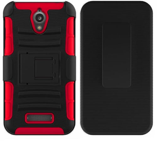 ZTE OBSIDIAN/Z820 RED ECLIPSE COMBO HOLSTER CASE