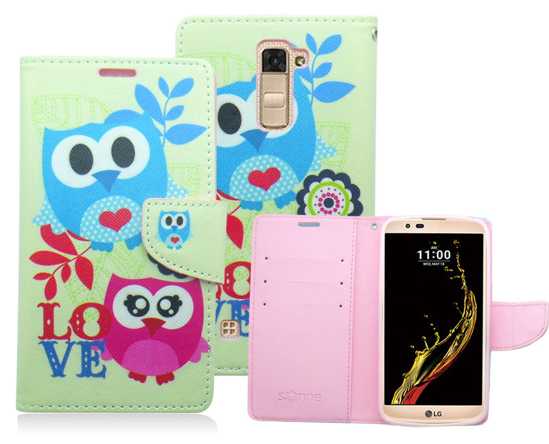 LG K10/AH2 SPRING OWL LOVE LEATHER WALLET CASE