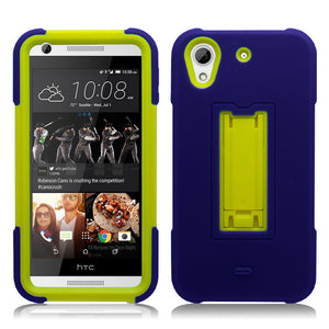 HTC DESIRE 626 BLUE ON YELLOW VERTICAL KICK STAND CASE