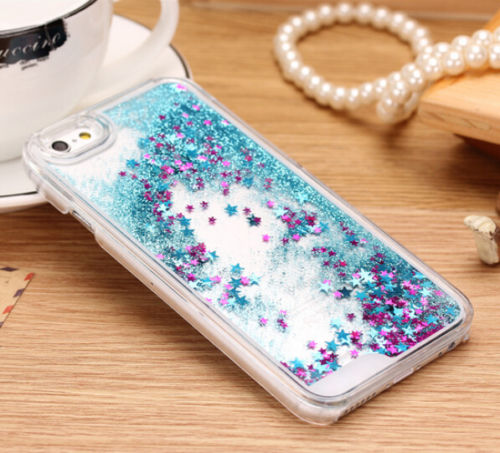 APPLE iPHONE 8 PLUS/7 PLUS/ 6 PLUS (5.5'') BLUE LIQUID GLITTER CASE