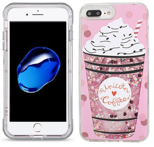 Apple iPhone 8 Plus/7 Plus/6 Plus (5.5'') Candy Liquid Glitter Ice Cream Design Case