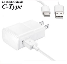 Universal White Rapid (2.1 Mah Output) Usb Wall Charger with Usb-C Type Data Cable