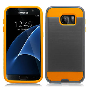 SAMSUNG GALAXY S7/G930 GRAY ON ORANGE DUO LAYER CASE