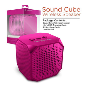 UNIVERSAL PINK CUBE WIRELESS PORTABLE BLUETOOTH SPEAKER