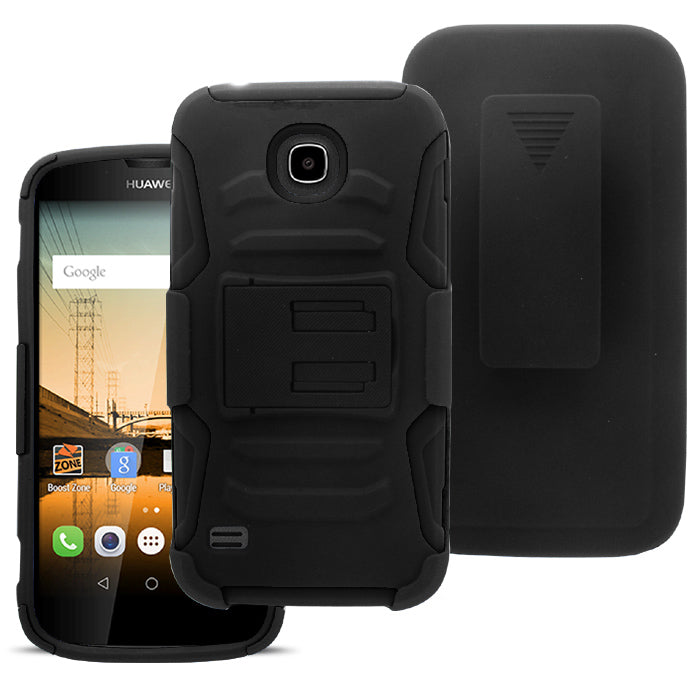 HUAWEI UNION/Y538 ECLIPSE BLACK COMBO HOLSTER CLIP CASE