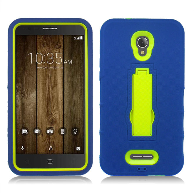 ALCATEL FIERCE 4/5051/POP 4 BLUE ON YELLOW VERTICAL KICK STAND CASE