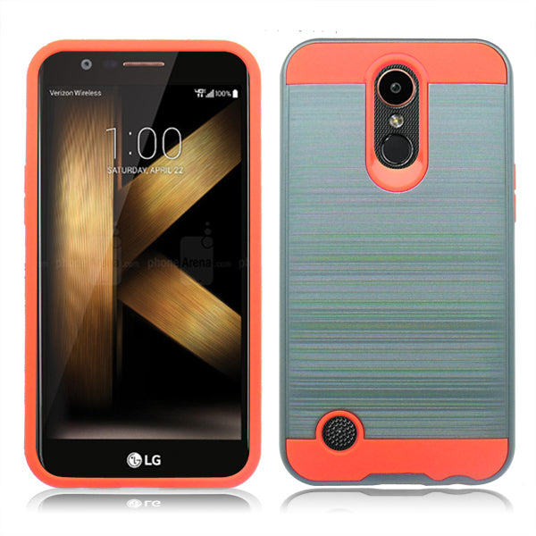 LG K20 PLUS / V5 /HARMONY / GRACE /MS250 / K10 (2017) ORANGE/GRAY DUO LAYER CASE