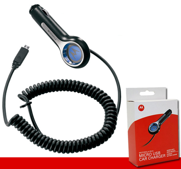 MOTOROLA OEM MICRO V9 SPN5667A CAR RAPID CHARGER