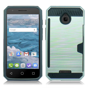 ALCATEL DAWN/5027B/STREAK/4060A GRAY ON BLACK DUO LAYER CASE