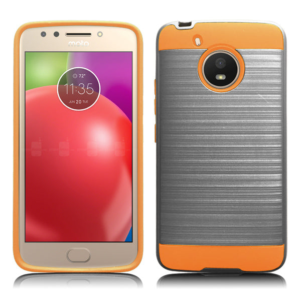 MOTOROLA E4/XT1766 GRAY ON ORANGE DUO LAYER CASE