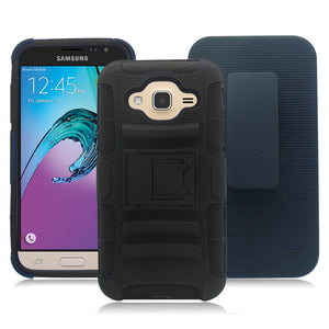 SAMSUNG GALAXY AMP PRIME/NOVA/J3 ECLIPSE BLACK COMBO HOLSTER CLIP CASE