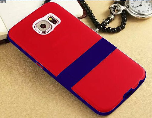 SAMSUNG GALAXY S6/G920 BLUE/RED HYBRID CANDY KICK STAND CASE