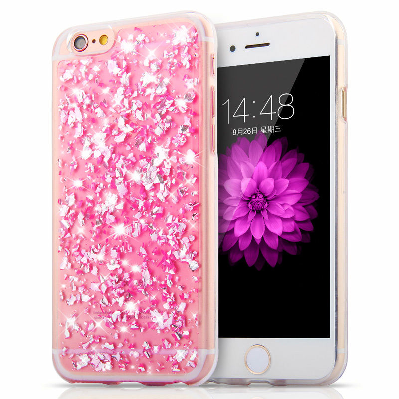 APPLE iPHONE 6S PLUS (5.5'') PINK GLITTER CANDY CASE