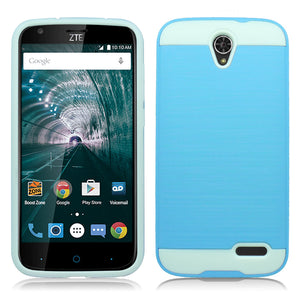 ZTE GRAND X3/Z959/WARP 7/N9519 TURQUOISE ON WHITE DUO LAYER CASE